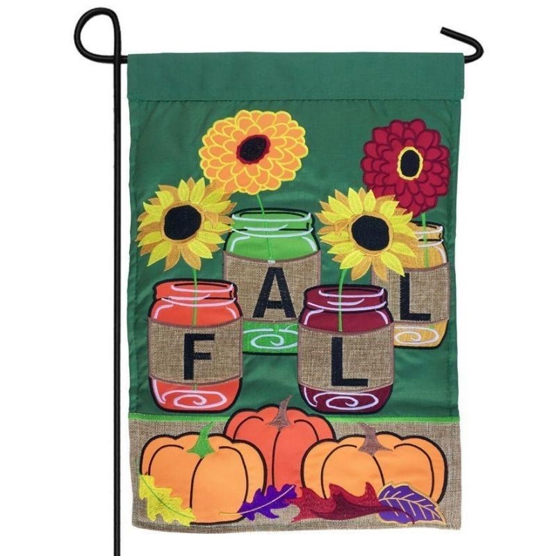 Fall Mason Jars Garden Flag